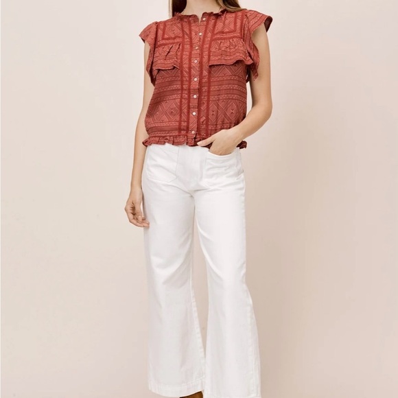 Rust Button-Up Women's Top - Picture 4 of 11